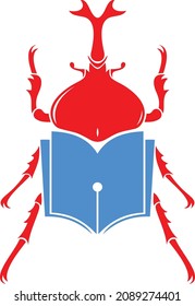 Rhino Beetle Logo Vector Design