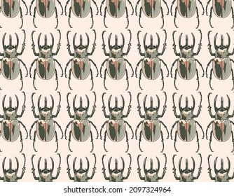 Rhino beetle pattern repetition with soft orange at background