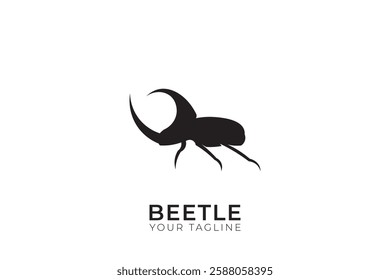 Rhino beetle silhouette logo, beetle head logo, beetle simple line logo