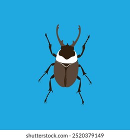 The "Rhino Beetle vector art illustration" is a high-quality digital graphic design file featuring a detailed, stylized depiction of a rhino beetle, perfect for creative projects and print materials.