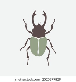 The "Rhino Beetle vector art illustration" is a high-quality digital graphic design file featuring a detailed, stylized depiction of a rhino beetle, perfect for creative projects and print materials.