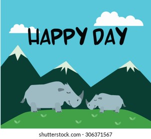 Rhino card with text