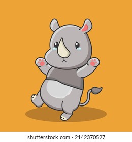 rhino cartoon character jungle zebra cute rhinoceros africa animal tatto horn fauna icon safari zoo