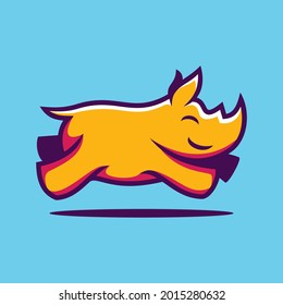 Rhino cartoon, cute rhino cartoon 
 character vector illustration