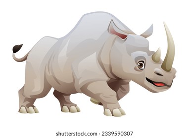 Rhino cartoon illustration isolated on white background