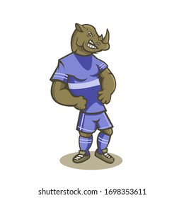 Rhino cartoon mascot design illustration