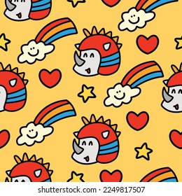 Rhino character cartoon pattern illustration design