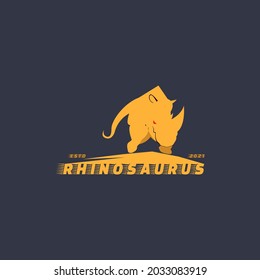 The rhino charging fast forward fearlessly logo, suitable for transportation or racing company. vector