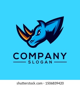 rhino color logo design vector 