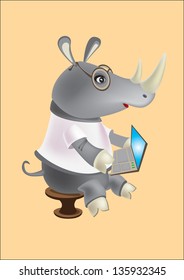 Rhino with computer