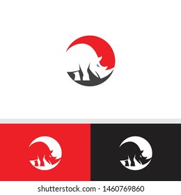 Rhino Concept Design Vector Illustration. Suitable for Creative Industries, Multimedia, Entertainment, Education, Shops. and other related businesses