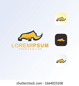 Rhino Concept Premium Logo Vector