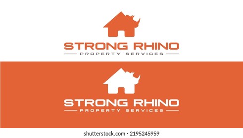 Rhino Construction logo design vector icon symbol template