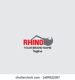 Logo del vector de construcción del rinoceronte, logo de Rina Engineering