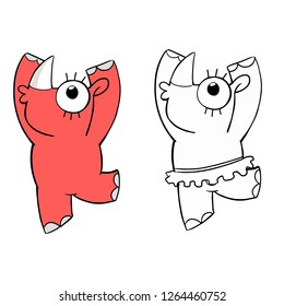Rhino dance vector drawing