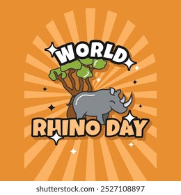 Design vetorial do Rhino Day Groovy