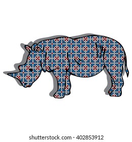 Rhino with decorative ornament