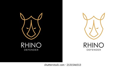 Rhino Defender Logo Head Monoline Style