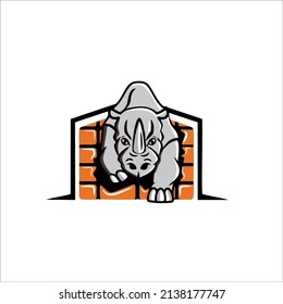 rhino design cartoon character for your mascot and product