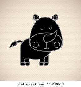 rhino design over dotted background vector illustration 