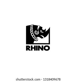 Rhino DJ Logo Vector