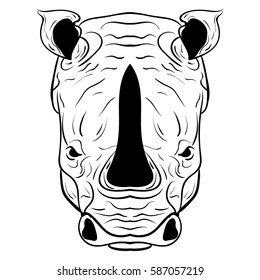 Rhino Doodle Sketch Vector Illustration ink sketch