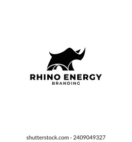 Rhino Energy Logo Design Branding Vector