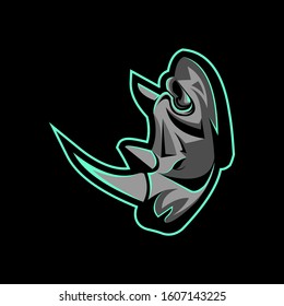 Rhino esport gaming mascot logo vector