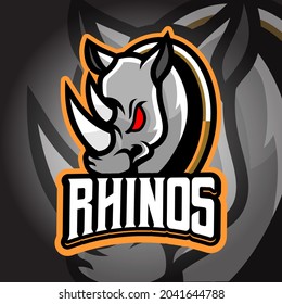 Rhino Esport logo. Suitable for team logo or esport logo and mascot logo, or tshirt design.