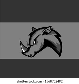 Rhino esport mascot logo design