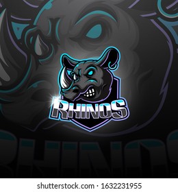 Rhino esport mascot logo design