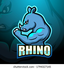 Rhino esport mascot logo design