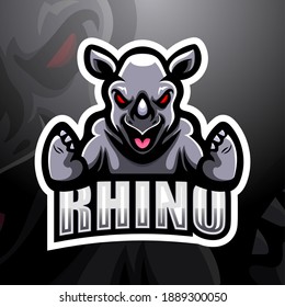 Rhino esport mascot logo design