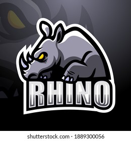 Rhino esport mascot logo design