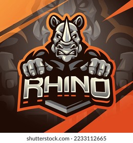 Rhino esport mascot logo design