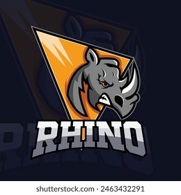 Rhino E-Sports Gaming Mascot Logo