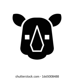 Rhino face with glyph icon illustration