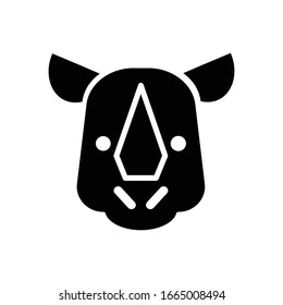 Rhino face with glyph icon illustration
