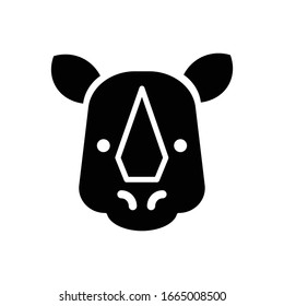 Rhino face with glyph icon illustration