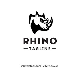 Rhino face logo icon symbol design template illustration inspiration
