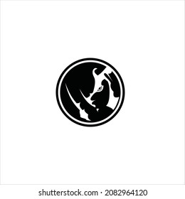 rhino face logo vector abstract template