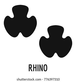 Rhino feet footprint icon. Simple illustration of rhino feet footprint vector icon for web