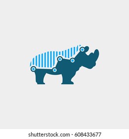 rhino finance logo. animal logo with statistic concept