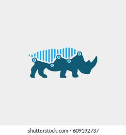 rhino finance logo. animal logo with statistic concept