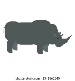 rhino flat illustration Wild life plants and animals series