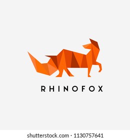 Rhino fox geometric logo