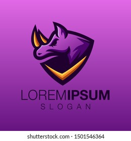 rhino gradient color logo design