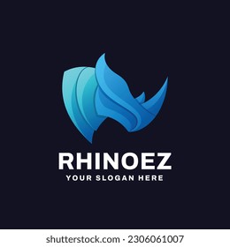 Rhino Gradient Logo Vector Icon Illustration