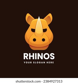 Rhino gradient logo vector icon illustration