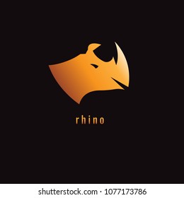 rhino Gradient Orange on a dark background. logo. symbol. vector